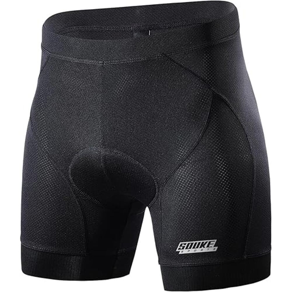 Souke Sports Cycling Shorts Padded Bike Bicycle Pull On Anti Slip Black Blue L